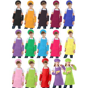 カスタムロゴ子供用エプロン焼きシェフ帽子調整可能首ストラップ絵画子供用エプロン調理とトレーニングポケット付き - Product Image 3
