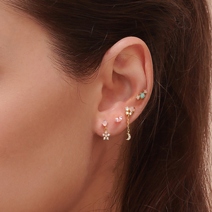 Boucles d'oreilles ROXI Fashion S925 en argent avec diamants colorés, plaqué or 18 carats pour femmes - Product Image 5