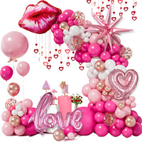 Ballons en latex et en feuille d'aluminium en forme de cœur rouge rose, ensemble de ballons pour la Saint-Valentin, décoration pour la Saint-Valentin, fournitures pour fêtes