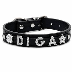 Tough DIY Metal Diamond Alphabet Pet <b>Collar</b> Custom Combine Pet Name Logo Detachable Personalized Dog <b>Collar</b> Outdoor Series - Product Image 1