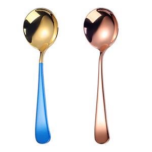 Cuchara Redonda Premium de Acero Inoxidable 304, Cuchara de Postre Moderna para Niños, Cuchara Creativa para Arroz y Papillas, Ideal como Regalo de Boda - Product Image 5