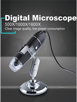 Microscope numérique USB portable 500X 1000X 1600X Grossissement Endoscope Lumière blanche intégrée 8 LED Loupe Caméra vidéo