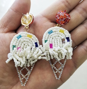 Ciondolo in pietra di uccello di vetro bianco fatto a mano come decorazione colla su scarpe e fare orecchino come decorazione di vendita calda - Product Image 2