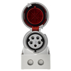 Nuevo Enchufe Industrial Original MENNEKES 9382 IP40 ABS Rojo de Montaje en Pared 3P + N E 25 Macho/Hembra 32A 400V Bronce Fosforado - Product Image 4
