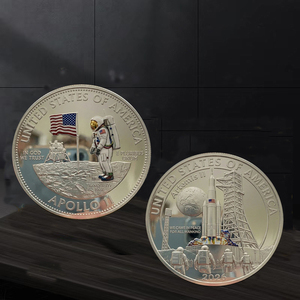 Pièces de monnaie commémoratives <span class=keywords><strong>Apollo</strong></span> <span class=keywords><strong>11</strong></span> et Artemis II en gros – Pièces métalliques du programme d'atterrissage sur la Lune des États-Unis pour les passionnés d'espace - Product Image 1