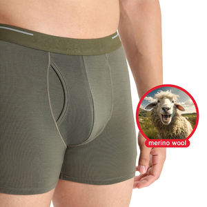 Sous-vêtements pour hommes en laine mérinos CELINNE, ouverture frontale, confort toute saison, anti-odeur, respirant, caleçons boxer pour hommes - Product Image 1