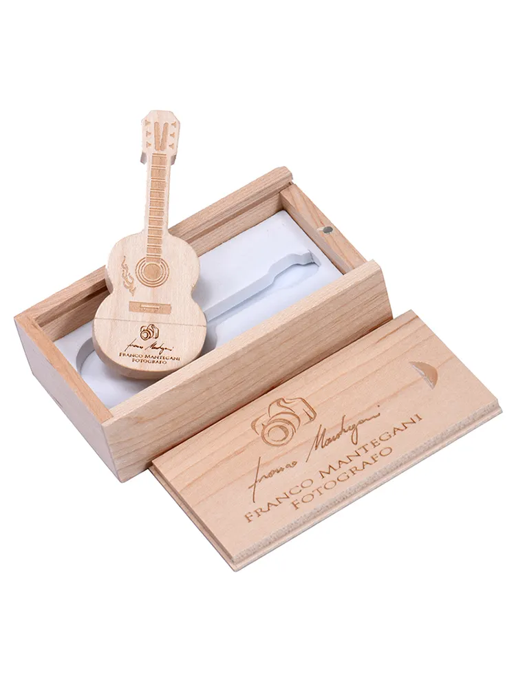 Jaster Clé USB en forme de guitare pour cadeaux promotionnels Disque flash en forme de guitare 32 Go 4 Go 8 Go Clé USB en bois