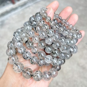 Pulsera Ajustable Redonda de Cuarzo Negro Fresa Brillante de 8mm, Cristal Curativo que Promueve <span class=keywords><strong>el</strong></span> Amor y la Compasión, para Mujeres y Hombres - Product Image 6