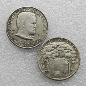 Moneta commemorativa da mezzo dollaro degli Stati Uniti del 1922 (Ulysses S. Grant) con stella sopra la scritta "GRANT", regali, decorazioni per la casa - Product Image 1