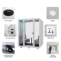 Cabine de bureau modulaire individuelle, cabine téléphonique silencieuse, salle d'étude insonorisée, isolation acoustique pour bureau commercial