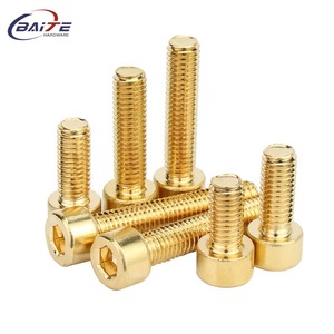 Vis à tête <span class=keywords><strong>hexagonale</strong></span> en laiton pur M2 M3 M4 M5 M6 M8 M10 vis hexagonales boulons en cuivre Allen - Product Image 4