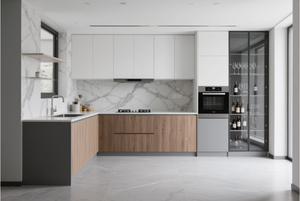 Cuisine modulaire SANTOPOVA, moderne, haut de gamme, en MDF laqué, avec charnières à fermeture douce, panneau plat - Product Image 2