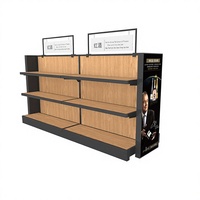 Étagère de supermarché professionnelle en acier inoxydable - Présentoir double face robuste pour le commerce et la vente de produits de beauté