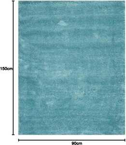 พรมขนยาวสีฟ้าอมเขียวทันสมัย ลายเรียบ นุ่ม สบาย สำหรับห้องนั่งเล่นหรือห้องนอน - Product Image 5