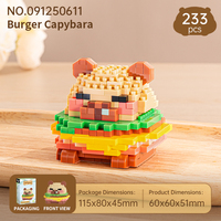 Ensemble de mini-blocs de construction personnalisés OEM Capybara Burger, jouets en briques de diamant DIY sur le thème des animaux et des aliments, modèle de décoration de bureau du fabricant