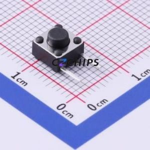 UK-B0222G50-DP25Y Tactile Switch Bent Lead Through Hole,6x6mm Switch Single Pole Single Throw Round Button 2.5N Right Angle - Product Image 1