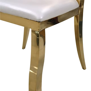 Silla de Banquete de Metal Apilable de Acero Inoxidable de Lujo para Hotel, Silla de Cuero para Bodas, Fiestas, Sala de Estar, Apartamento - Product Image 3