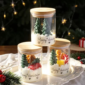 Bougie parfumée de Noël personnalisée dans un bocal en verre avec couvercle, décoration de maison pour les fêtes, cadeau, bougie d'aromathérapie, vente en gros - Product Image 4