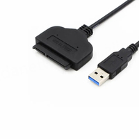 Cavo dati USB 3.0 SATA 7+15 pin con anima in rame puro e rivestimento in PVC per SSD/HDD esterno, ricarica rapida 5A, connettore maschio-femmina, colore nero.