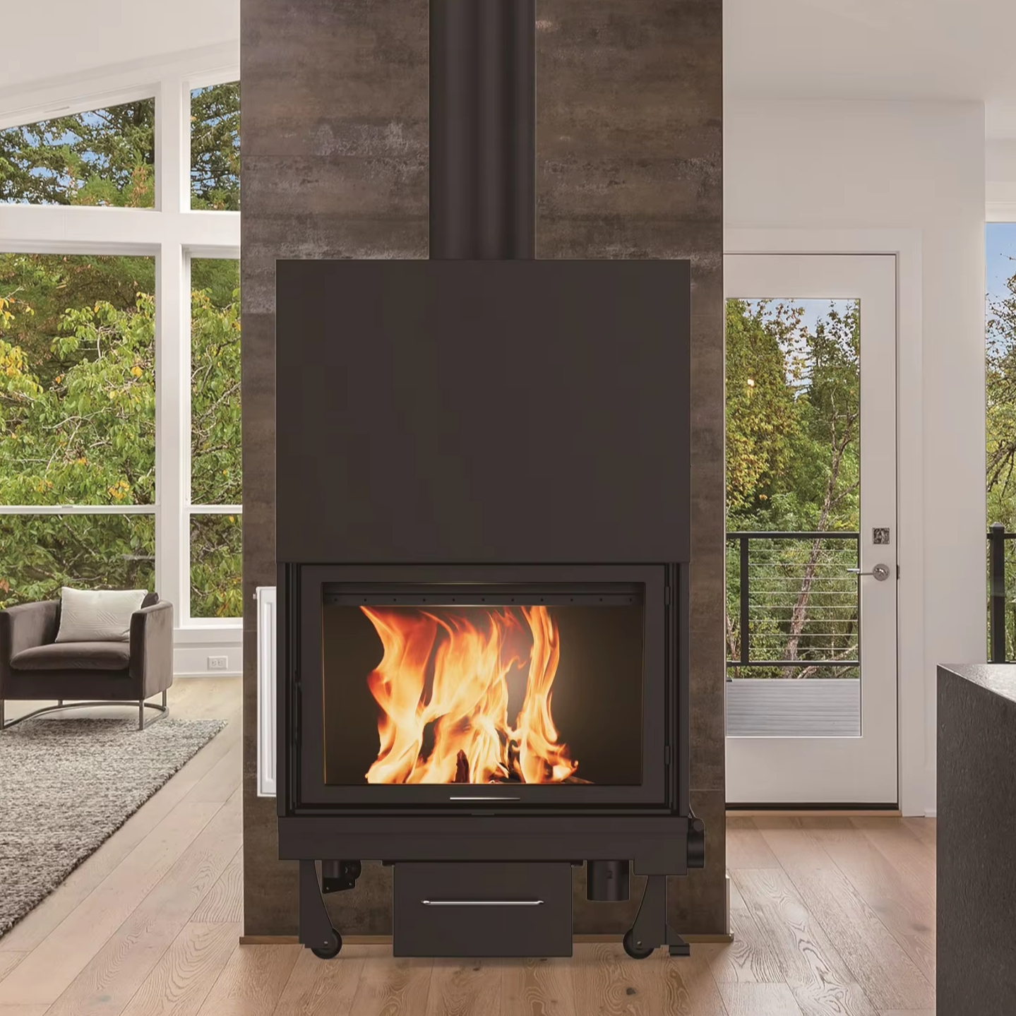 Chimney Outdoor Wood Burning Boiler Heat Exchanger Outside Wood