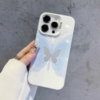 Coques de Téléphone Antichoc Luxe Papillons pour iPhone 17 Air 16 15 Plus Pro Max 14 13 12 11 X – Housse Arrière Anti-chute Personnalisée