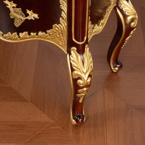 <span class=keywords><strong>Commode</strong></span> de luxe de style baroque français à 6 tiroirs en bois de caoutchouc massif avec feuille d'or appliquée à la main pour chambre et salon - Product Image 6
