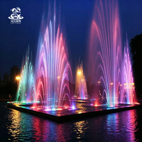 Fontaine musicale extérieure grand format avec synchronisation audio en temps réel et spectacle d'eau LED multicolore pour lieux de spectacle et galas