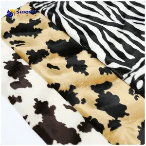 Обычная бархатная текстильная ткань с принтом зебры и тигра, 100% полиэстер