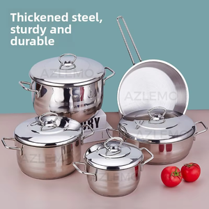 5pcs Stainless Steel <strong>Pot</strong> Set with Glass Lid Soup <strong>Pot</strong> <strong>Cooking</strong> Pans <strong>Cooking</strong> Cookware for Kitchen Utensils - Product Image 2