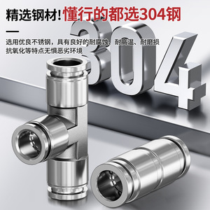 ท่อสแตนเลส 304 แบบใช้ลม ข้อต่อเร็ว PU/PG8-6 ตัวแยกเส้นผ่านศูนย์กลางแบบปรับได้ ทนความร้อนสูง ทนแรงดันสูง - Product Image 5