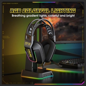 หูฟังเกมมิ่ง <span class=keywords><strong>ONIKUMA</strong></span> X13 RGB <span class=keywords><strong>USB</strong></span> แบบมีสาย พร้อมไมโครโฟน หูฟังแบบครอบหูและแบบแนบหู สำหรับเล่นเกม - Product Image 5