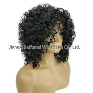 Perruque synthétique <span class=keywords><strong>afro</strong></span> bouclée petite et volumineuse pour <span class=keywords><strong>femme</strong></span>, résistante à la chaleur, sans dentelle, fabriquée à la machine, avec possibilité <span class=keywords><strong>de</strong></span> changer <span class=keywords><strong>de</strong></span> coiffure - Product Image 5