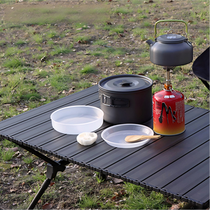 Juego de Utensilios de Cocina para Acampar al Aire Libre para 5-6 Personas, Juego de Ollas Portátiles para Senderismo, Picnic y Excursionismo con Hervidor - Product Image 6
