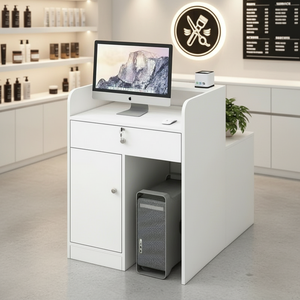 Comptoir moderne en bois massif, simple et minimaliste, pour salon de beauté, magasin de vêtements, <span class=keywords><strong>bureau</strong></span>, mobilier commercial - Product Image 5
