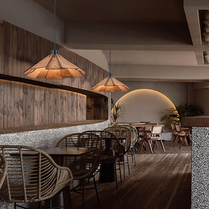 2025 thiết kế mới hiện đại Gỗ Đèn chùm óc chó chụp đèn Mặt dây chuyền đèn cho trang trí nội thất bắc âu trong nhà treo đèn - Product Image 6