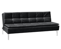 Canapé-lit d'angle à trois places, 1 pièce, style européen, en tissu Pu noir, nouveauté