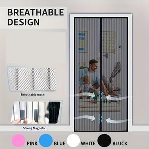 Moustiquaire magnétique adhésive en polyester lavable anti-insectes pour porte, installation sans perçage - Product Image 4