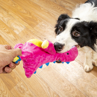 Jouet pour chien REX en peluche durable avec dinosaures en peluche grinçants et garde à mâcher écologique et papier froissé