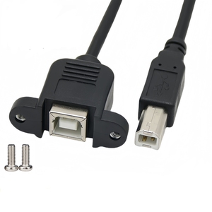 สายเคเบิลข้อมูล USB2.0 แบบ OEM/ODM ชนิด USB Type B ตัวผู้-ตัวเมีย พร้อมอะแดปเตอร์แบบติดตั้งบนแผง สำหรับเครื่องพิมพ์ เครื่อง POS และเครื่องสแกน - Product Image 1