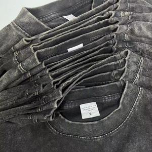 T-shirt vierge surdimensionné pour homme 100 % coton épais délavé à l'acide – Style Hip Hop Écoresponsable – Vente en gros - Product Image 2