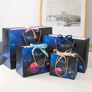 Customized Eco-Friendly Waterproof Cartoon <b>Space</b> Theme <b>Gift</b> Bag with Ribbon Handle for Clothing & Shoes Packaging - Product Image 1