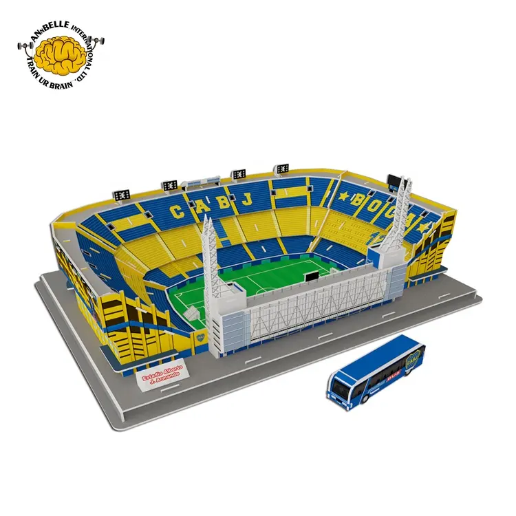 Puzzle Busa 3D Arsitektur Terkenal Bangunan Populer Stadion Sepak Bola Model DIY Stadion (Argentina)