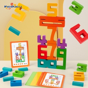 Bloques de apilamiento digitales educativos de madera para niños, caja de juguetes de entrenamiento de pensamiento, embalaje para educación temprana - Product Image 2