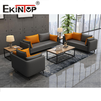 Ekintop Canapés Modulaires Modernes pour Bureau à Domicile, Ensemble de Canapés de Direction en Cuir, Mobilier de Salon pour Bureau