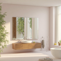 Miroir de salle de bain sans cadre de qualité supérieure, grand miroir mural en verre trempé transparent, miroir argenté pour la décoration moderne de la maison