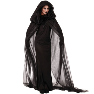 BAIGE Vampire fantôme mariée femme diable robe noire jeu de rôle Cosplay uniforme ensemble Halloween adulte femmes Costume - Product Image 1