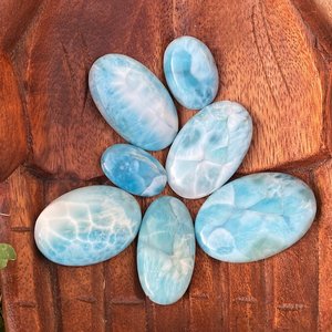 100% naturel Larimar lisse Cabochon avant percé mélange forme 16X13MM à 26X9MM au prix de gros vente en gros vente en gros commande personnalisée - Product Image 2