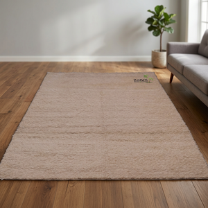 พรมขนสัตว์ผสมฝ้ายถักมือแบบอินเดีย ขนาด 9' x 6' พร้อมใบรับรองความแท้ - Product Image 3