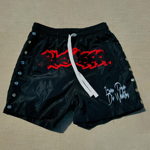 <b>Nylon</b> <b>Shorts</b> Manufacturer Custom Embroidery Chenille Summer Side Button Windbreaker <b>Shorts</b> For Men - Product Image 2
