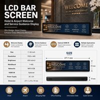 Écran LCD commercial de 11,26 pouces à haute luminosité (450 cd/m²) avec WiFi et USB pour signalisation d'allées de supermarché et affichage sur les bords des étagères
